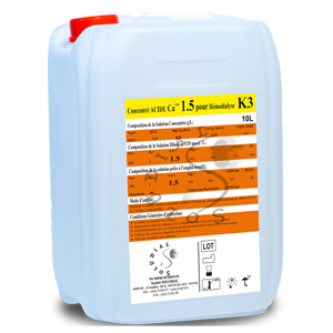 Concentré acide Ca²⁺1.5 / K3 mmol/l Pour Hémodialyse